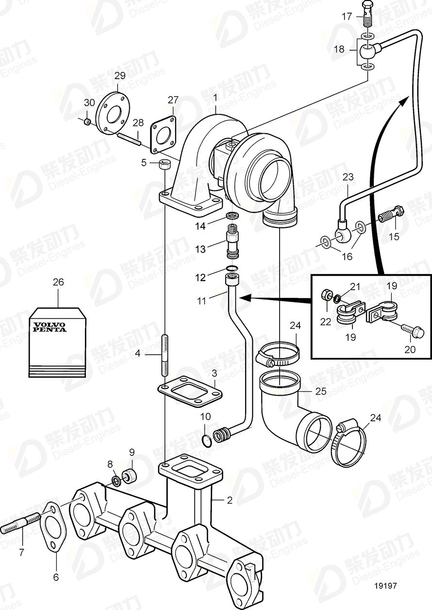 volvo penta Gasket 20459236 Drawing volvo penta Gasket 20459236 Drawing